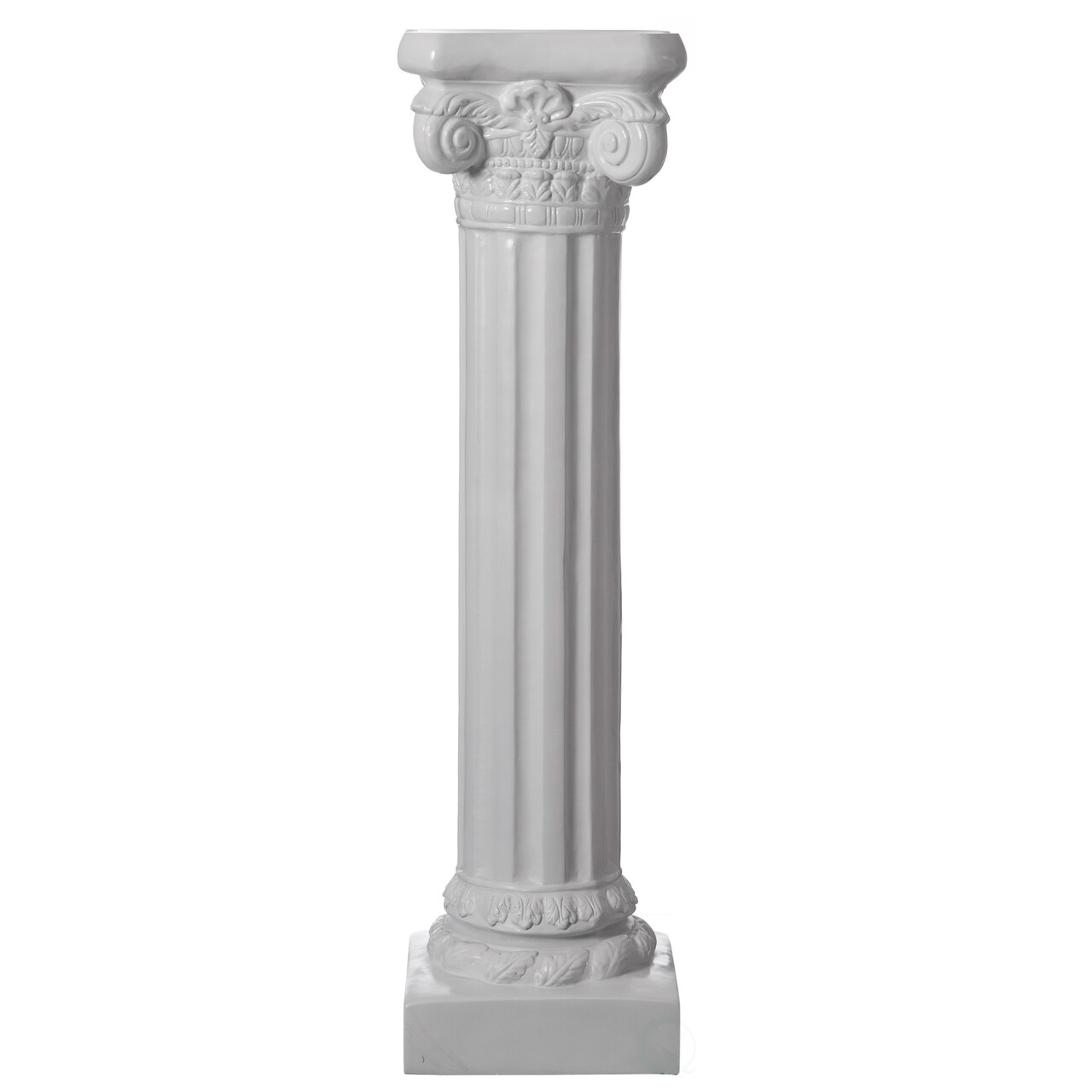 Decorative Fiberglass White Plinth Roman Style Column Ionic Piller Pedestal Vase Stand for Wedding or Party, Living Room, or Dining Room Decor - Photography Props - Sculpture Display - Greek-inspired Luxury Decor Piece with Ornate Accents